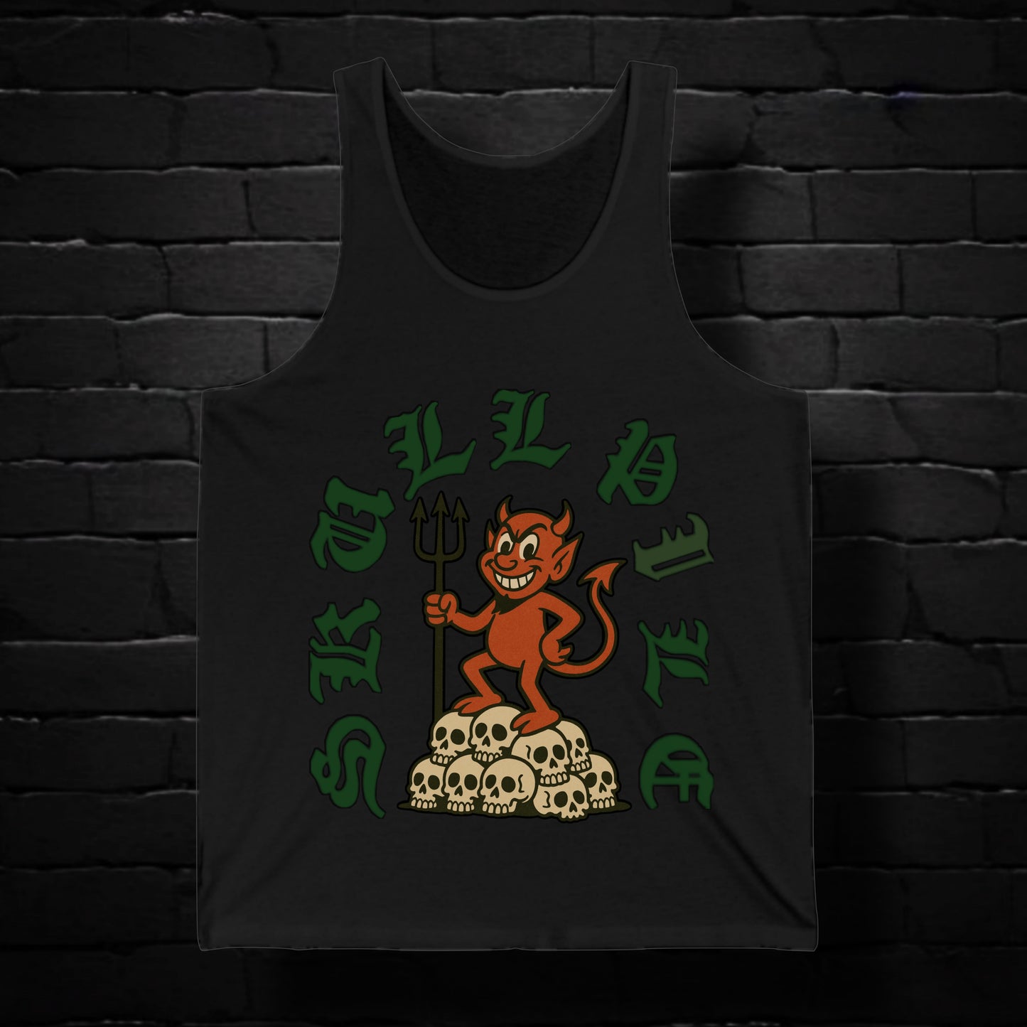 Skull Pile Horny Devil Unisex Tank