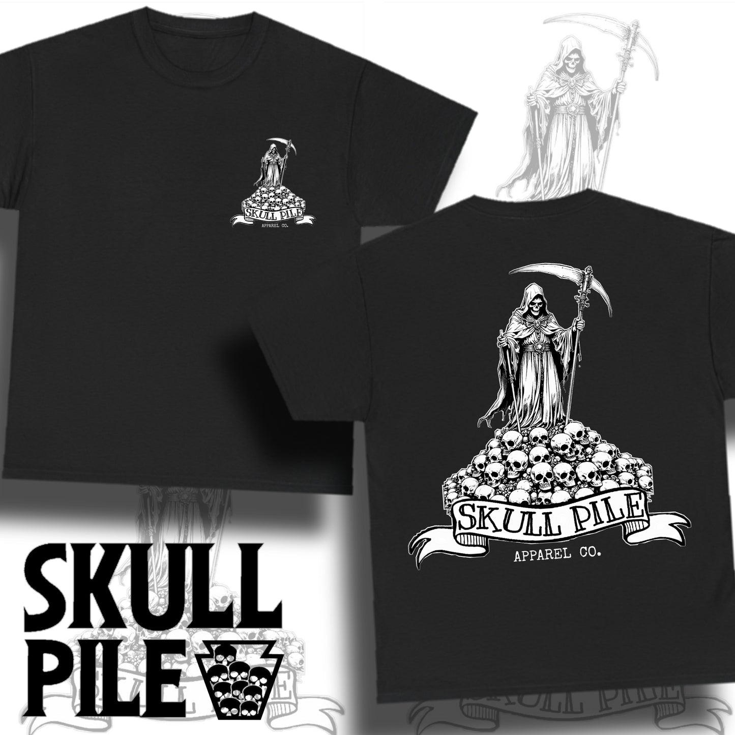 Skull Pile Reaper Unisex Heavy Cotton Tee