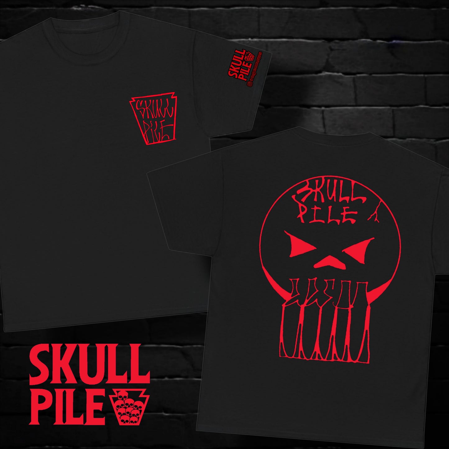 Skull Pile/ Crayons And Crackpipes Collaboration T Shirt