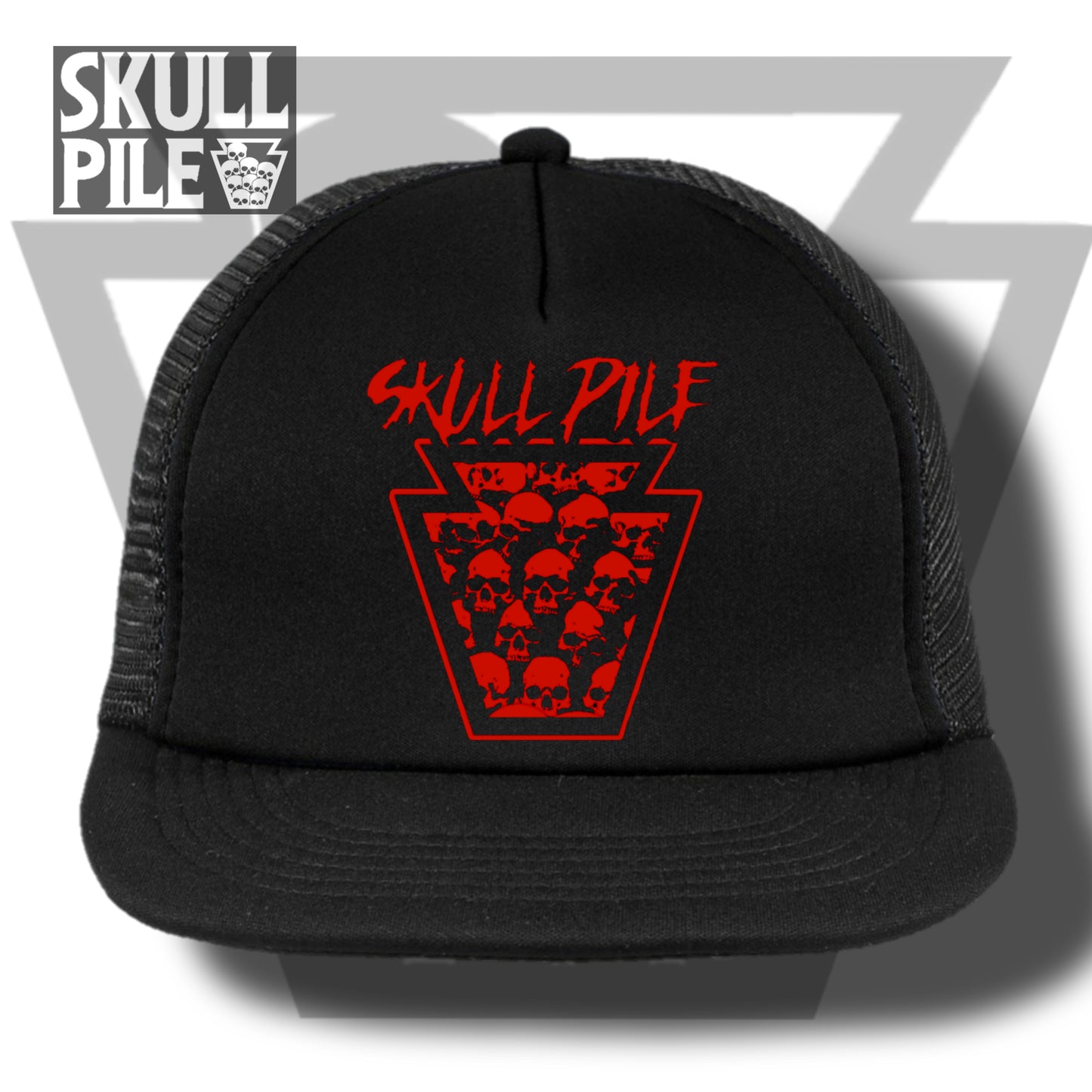 Skull Pile 2.0 Logo Trucker Hat