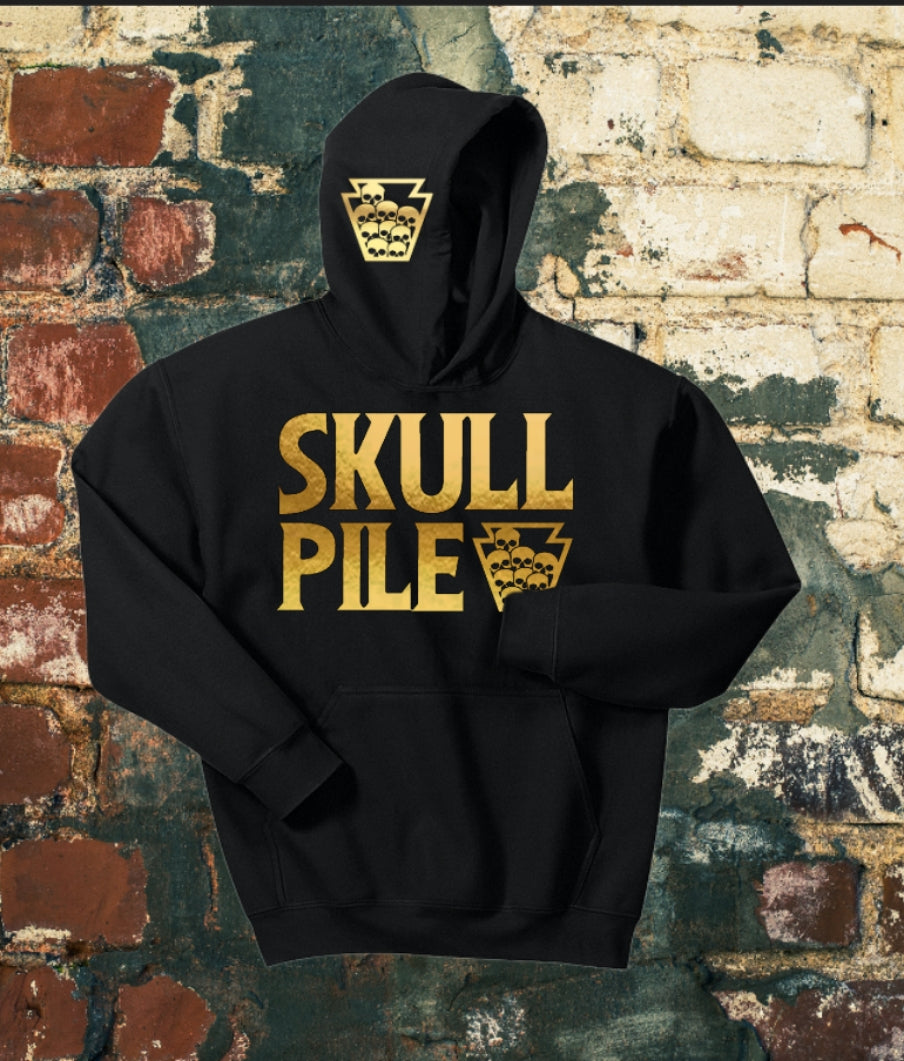 Skull Pile Gold Foil OG Logo Hoodie