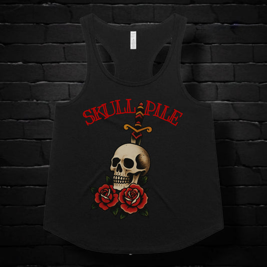 Skull Pile Skull And Dagger Women's Racerback Tank Top