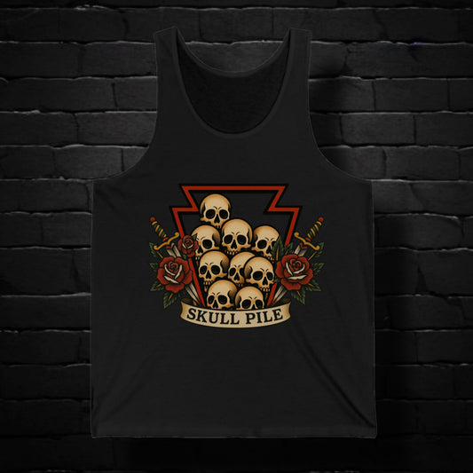 Skull Pile Daggers And Roses Unisex Tank