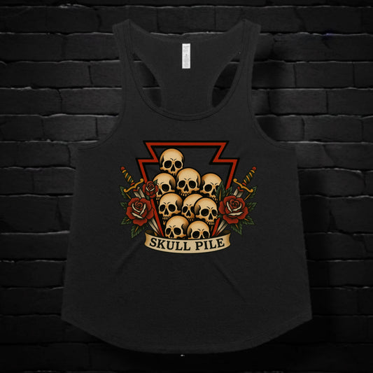 Skull Pile Daggers And Roses Women's Racerback Tank Top
