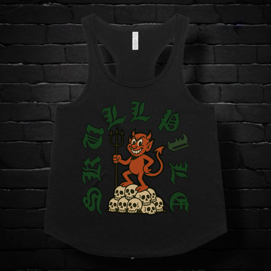 Skull Pile Horny Devil Women's Racerback Tank Top