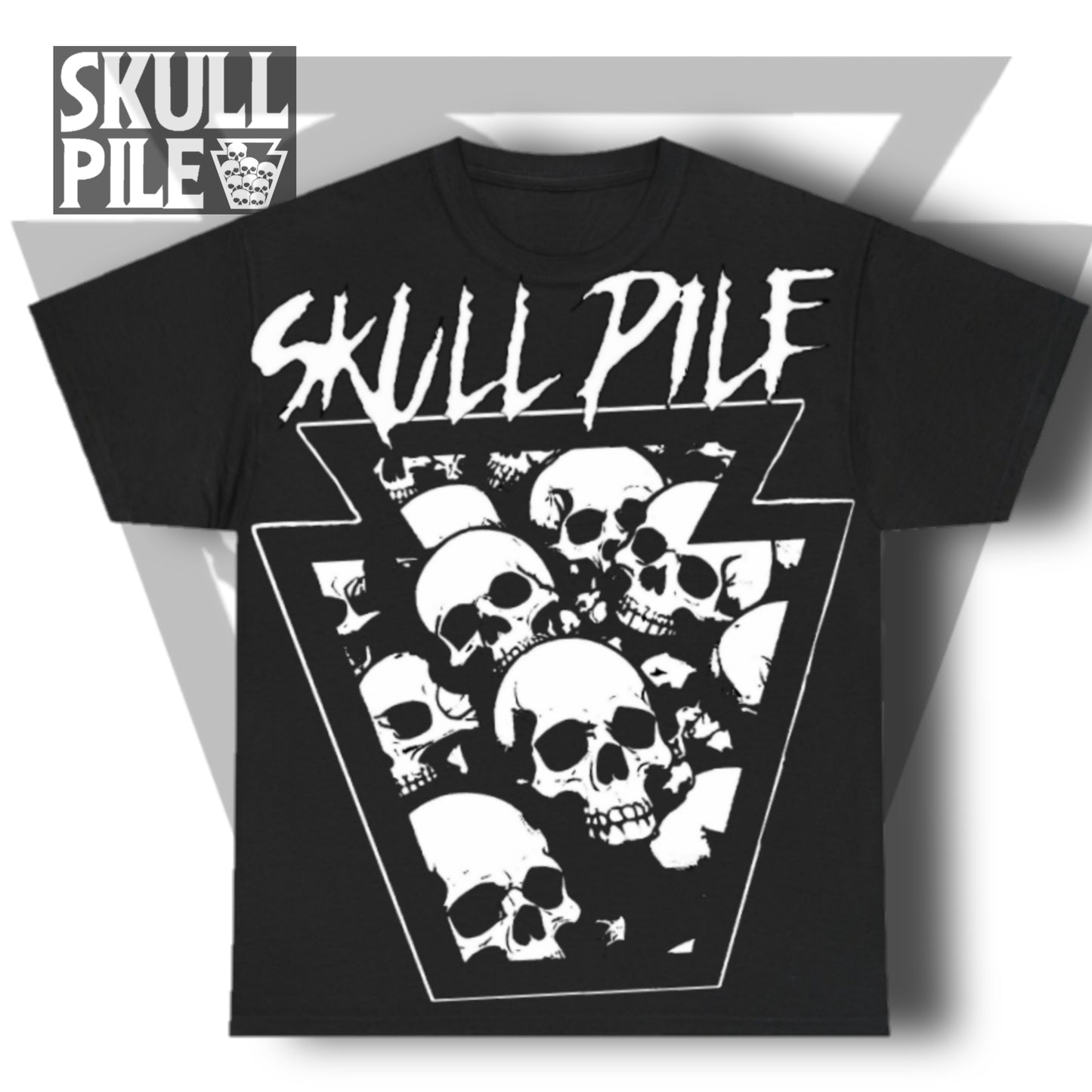 Skull Pile BIG SKULL Oversized Print Unisex Heavy Cotton Tee