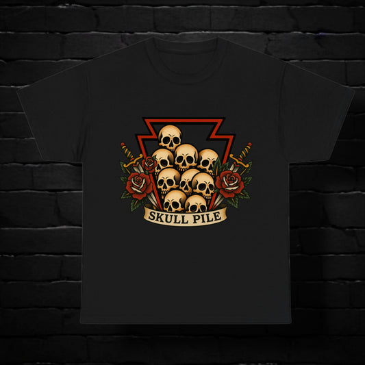 Skull Pile Daggers And Roses Unisex T Shirt